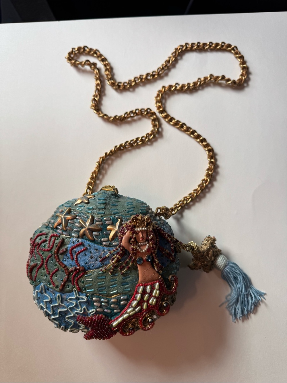 Vintage Mary Frances Retired Mermaid Beaded Crossbody Bag